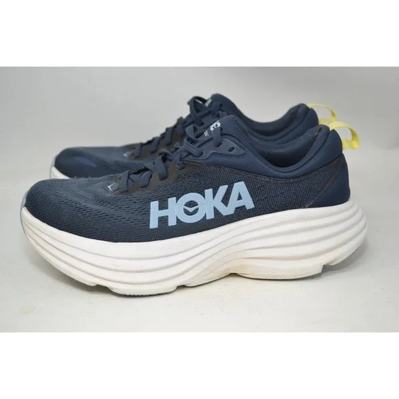 Hoka One One Bondi 8 Womens 8 B Running Shoes Gym Varsity Navy White 1127952-VYN - Picture 6 of 16